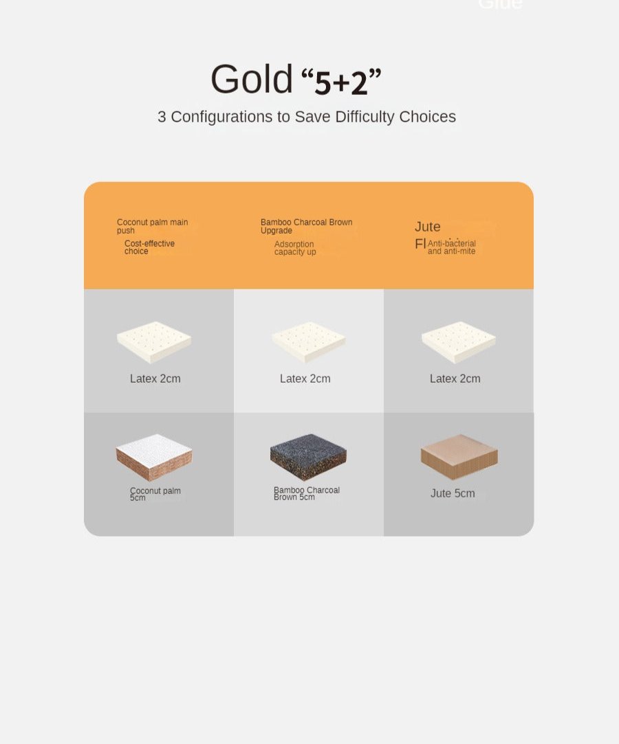 Eco-Friendly Children's Mattress Zero-Glue Firm Mattress with Natural Jute, Coconut Fiber, and Spring Support 15cm, 8 cm