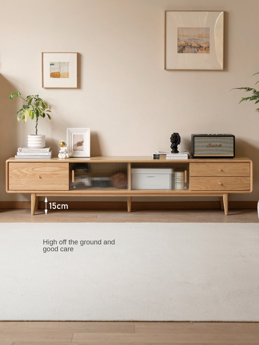 Oak, Beech Solid Wood, Solid RubberWood TV Stand