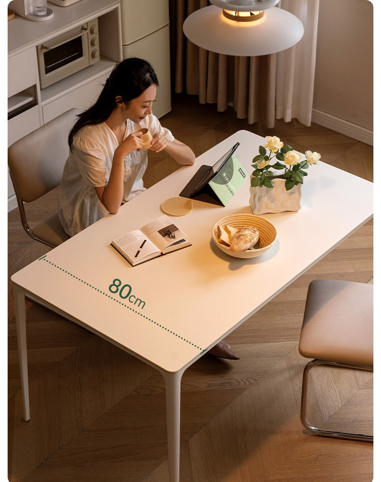 Rock Slab Dining Table Iron-cream