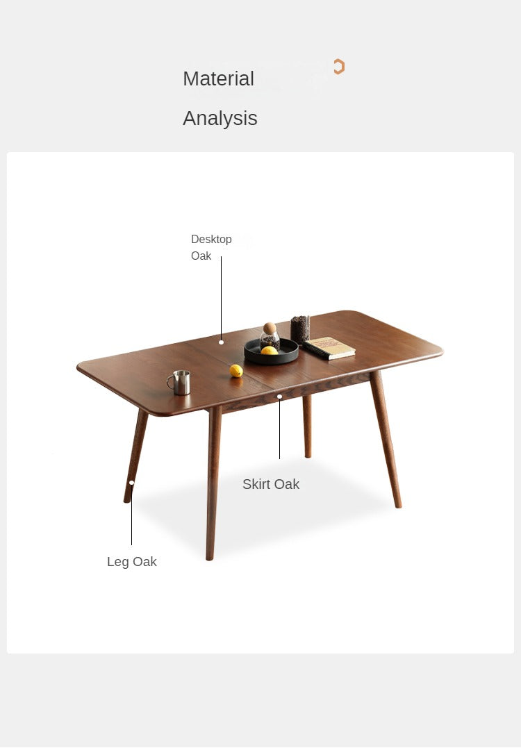 Oak Solid Wood Telescopic Folding Dining Table