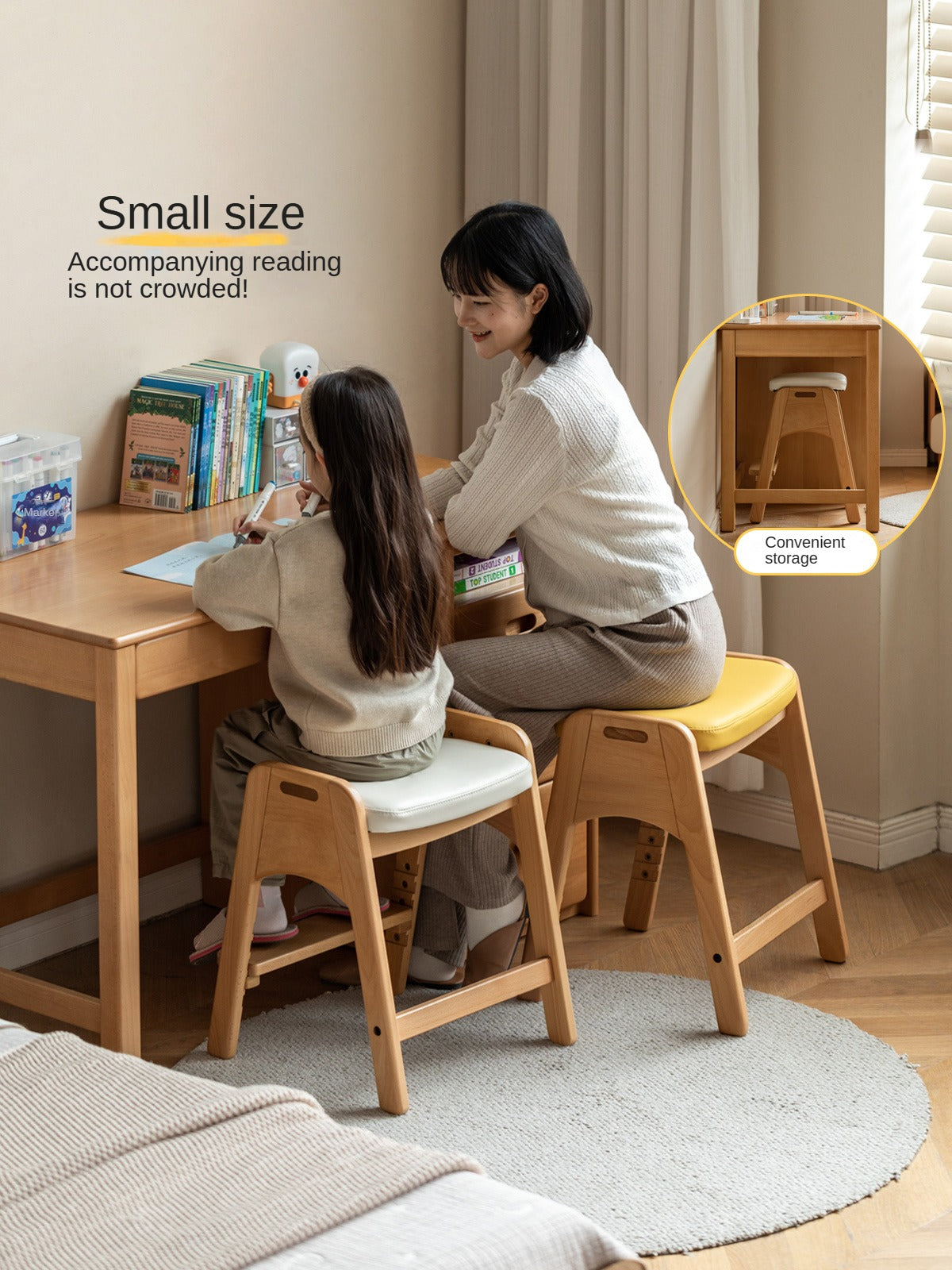 Beech Solid Wood Children's Lift Study Chair.