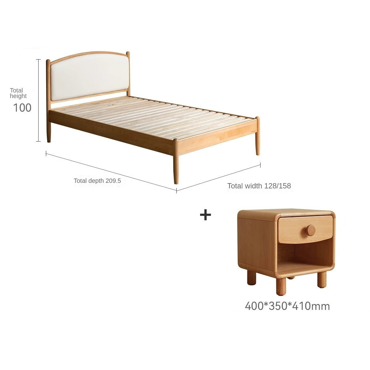 Beech solid wood Children's Soft Bed<