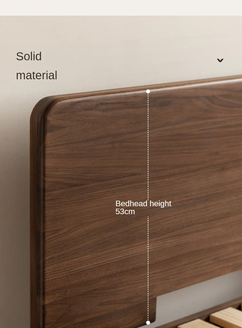 North American black walnut solid wood light luxury box bed