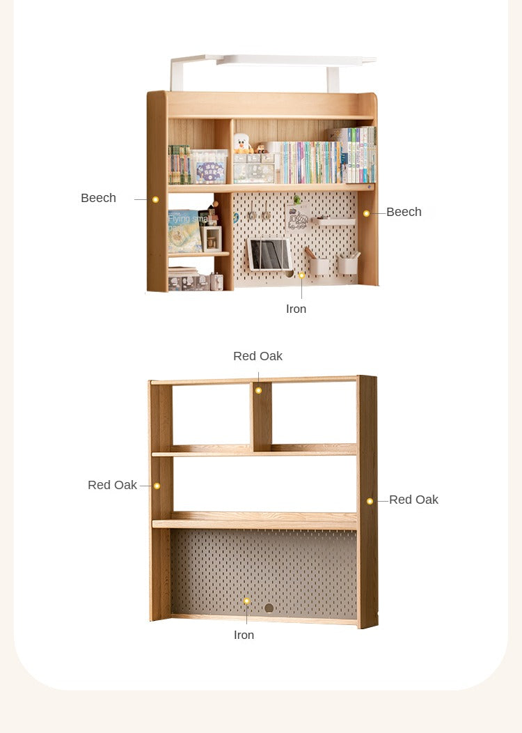 Beech, Oak, Poplar Solid Wood Study Desk with Shelf