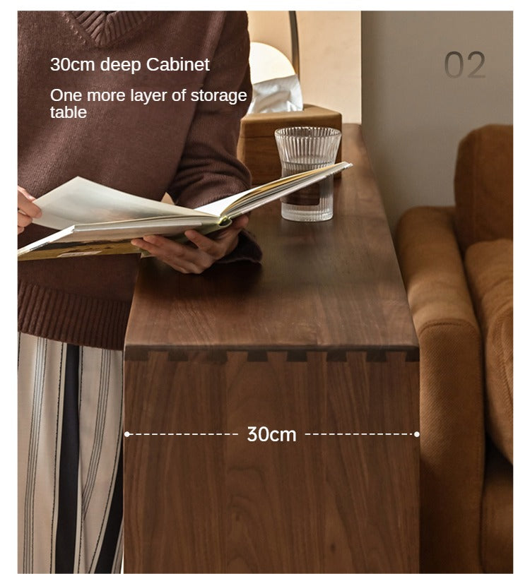 Black Walnut, Oak Solid Wood Bookcase Modern Storage Cabinet.