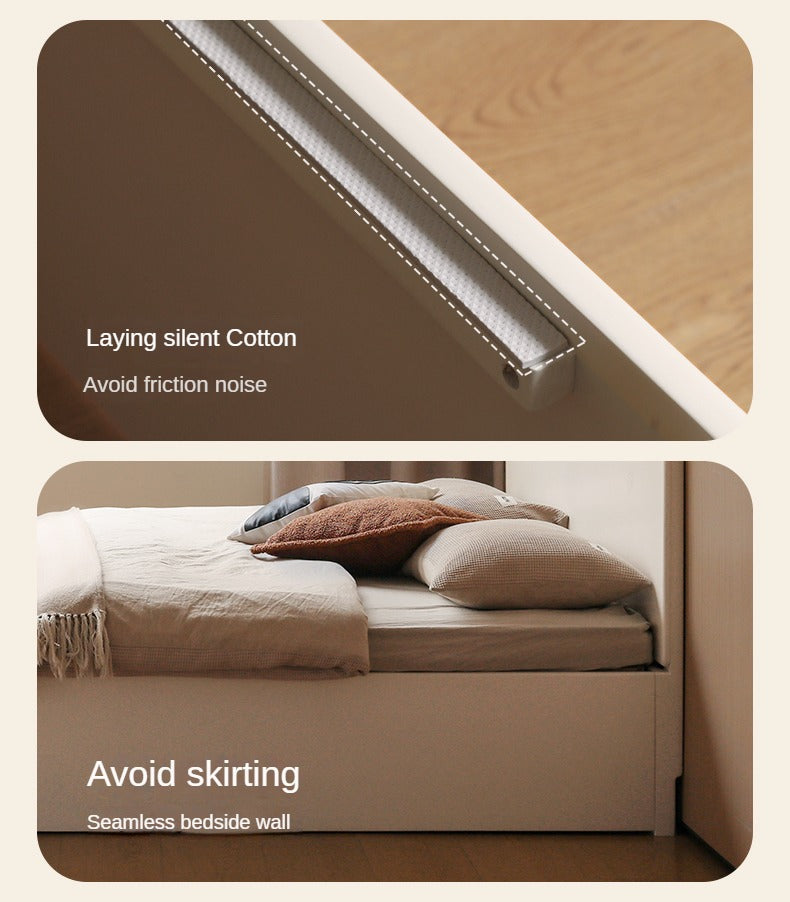 Rubber wood, Poplar solid wood white open box bed