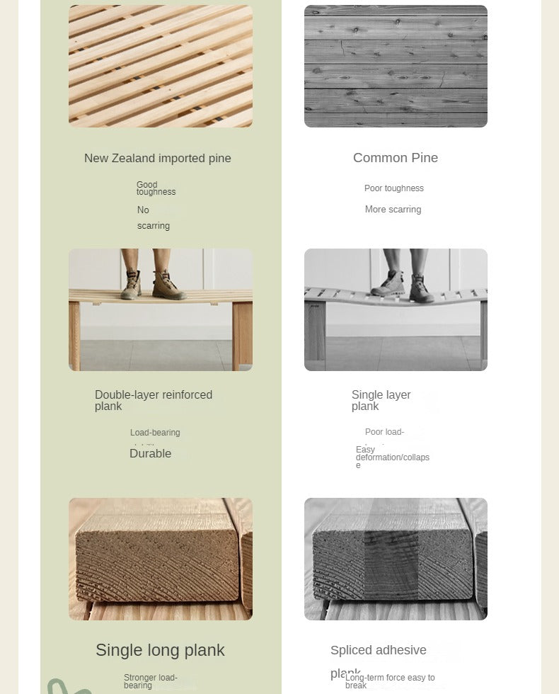 Cherry Solid Wood Technology Fabric Soft Modern Bed