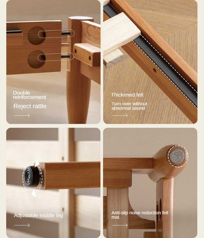 Cherry Solid Wood Soft Retro Bed