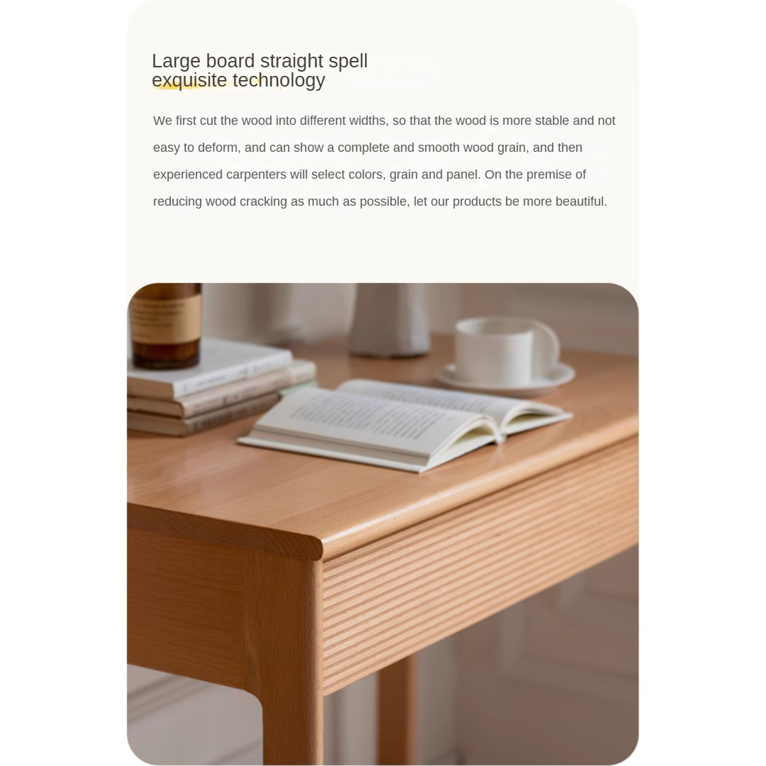 Beech Solid Wood Desk Nordic Nightstand.