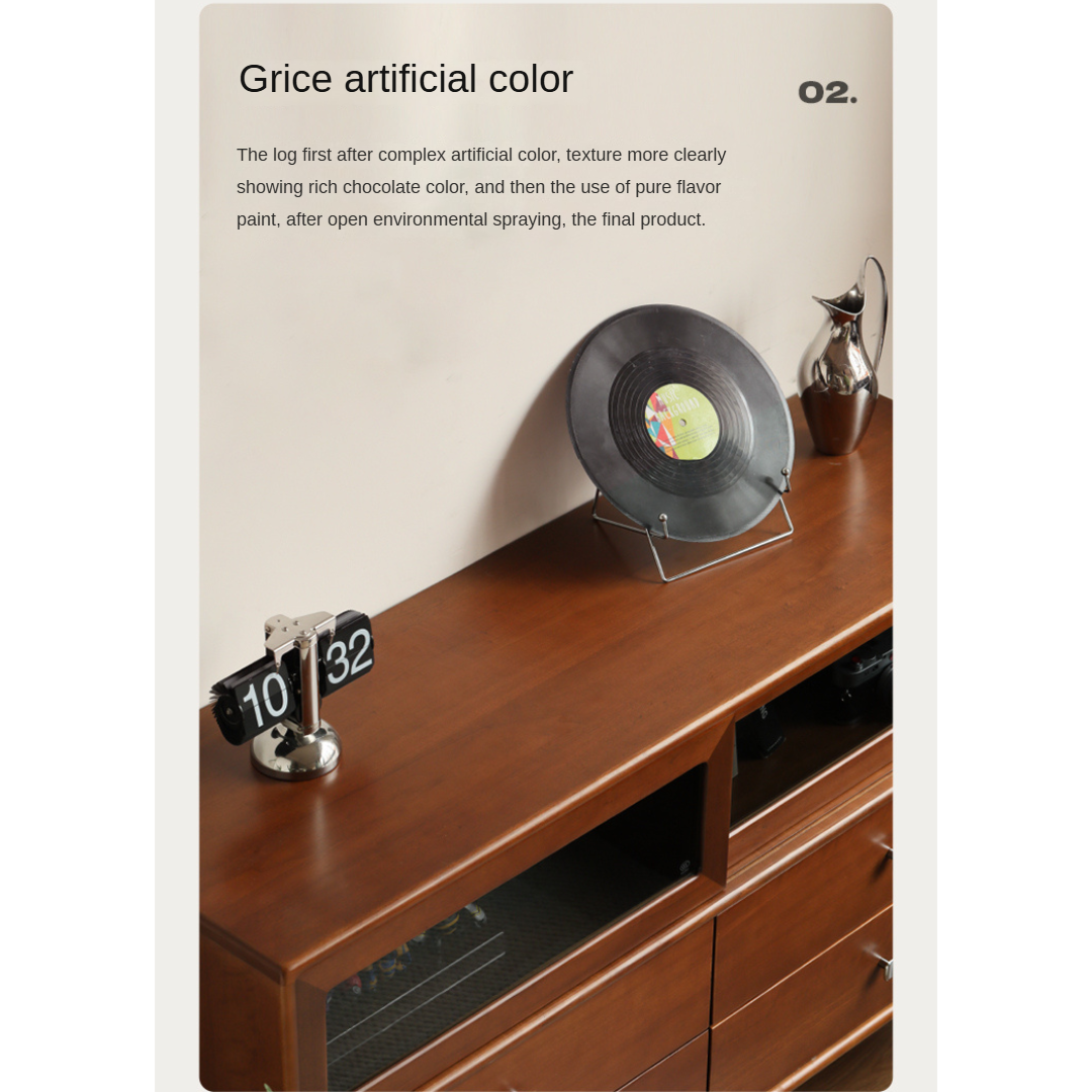 Poplar Solid Wood Cabinet Bauhaus Storage Drawer.