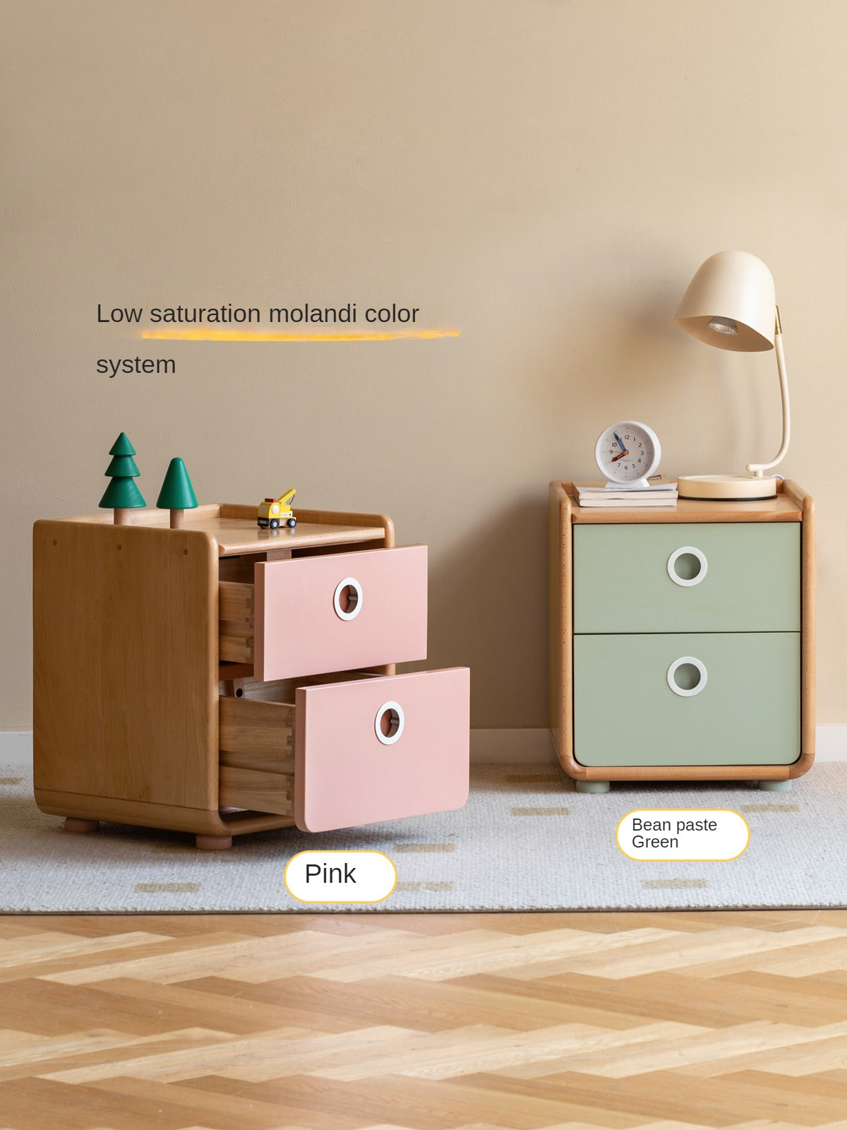 Beech Solid Wood Kids Nightstand