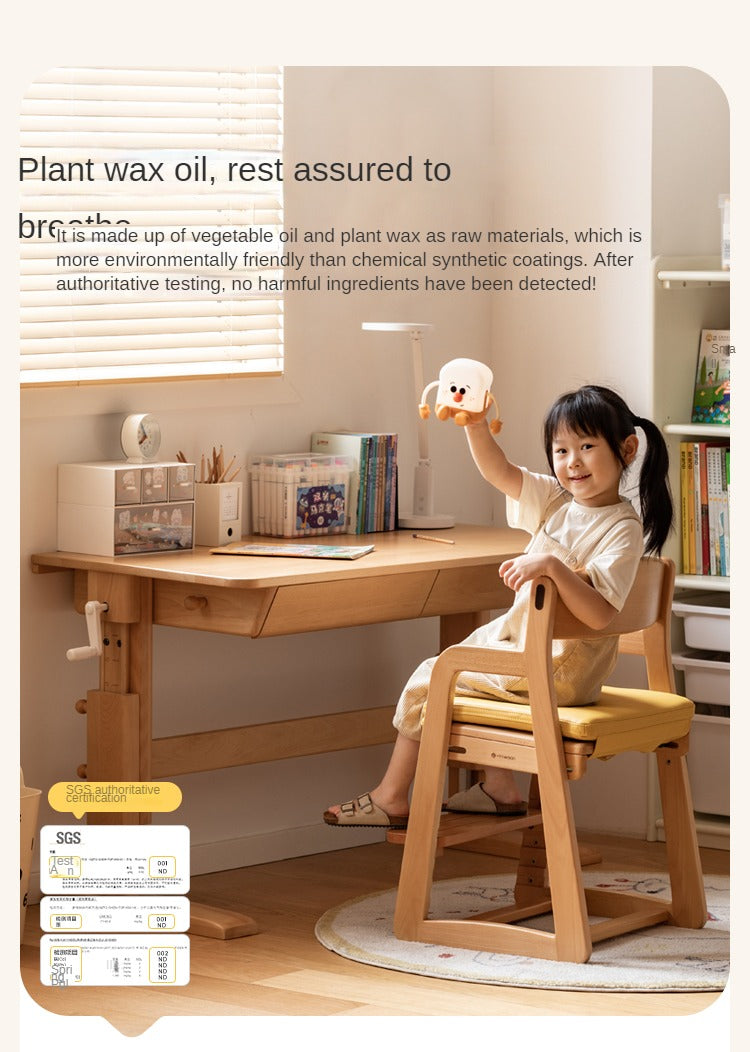 Beech Solid Wood Children's Adjustable Lift Chair.