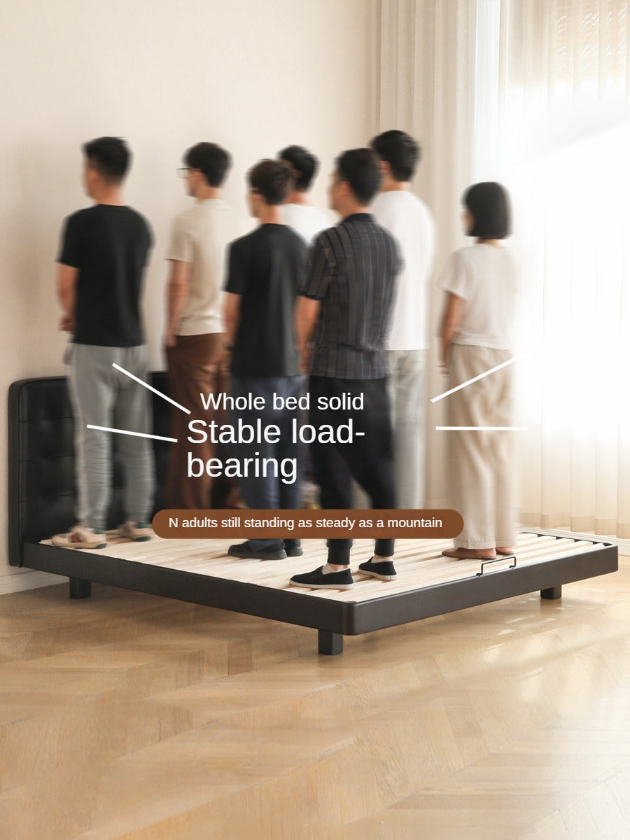 Black High-end Leather Suspension Bed
