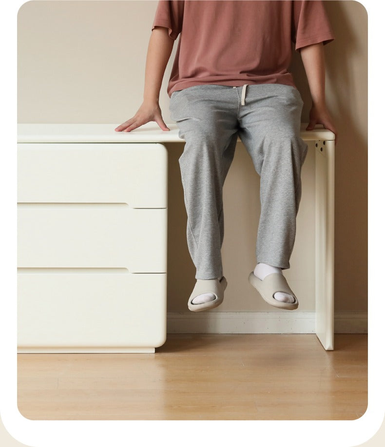 Poplar Solid Wood, Solid Rubberwood Cream Air Makeup Table.