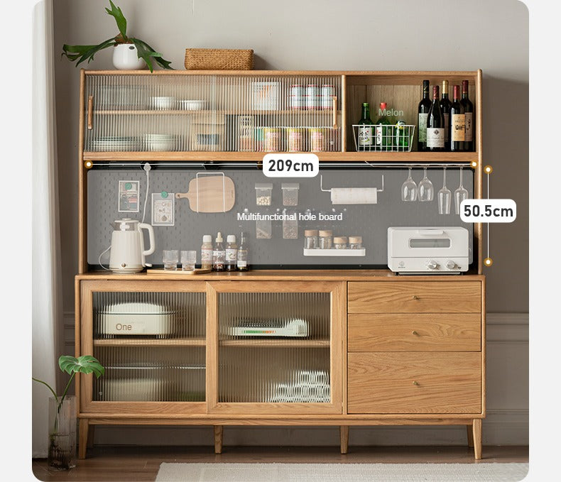 Solid Rubberwood, Oak Solid Wood, Beech Solid Wood Buffet Cabinet, Sideboard