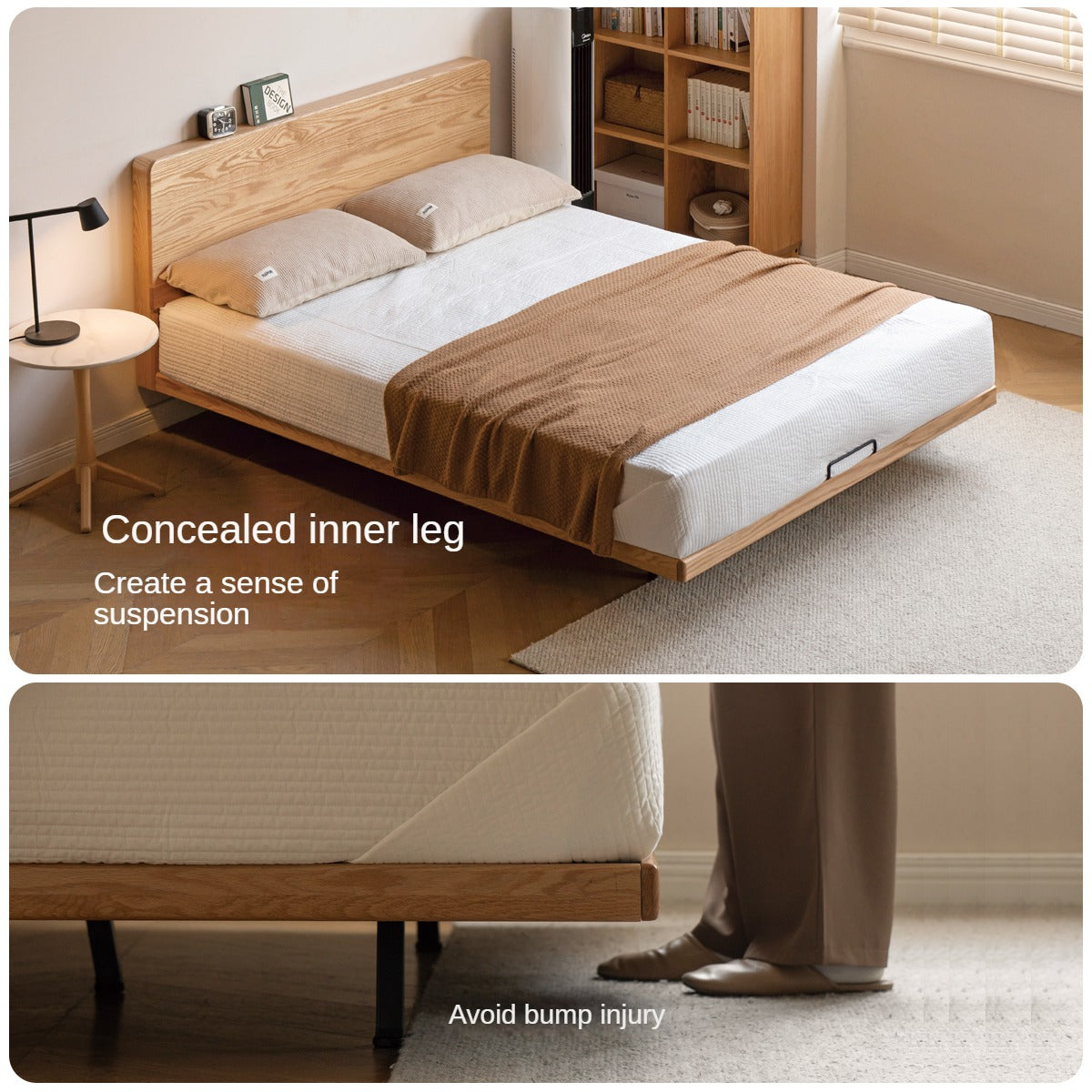 Rubber wood, Oak Solid Wood Suspended Bed