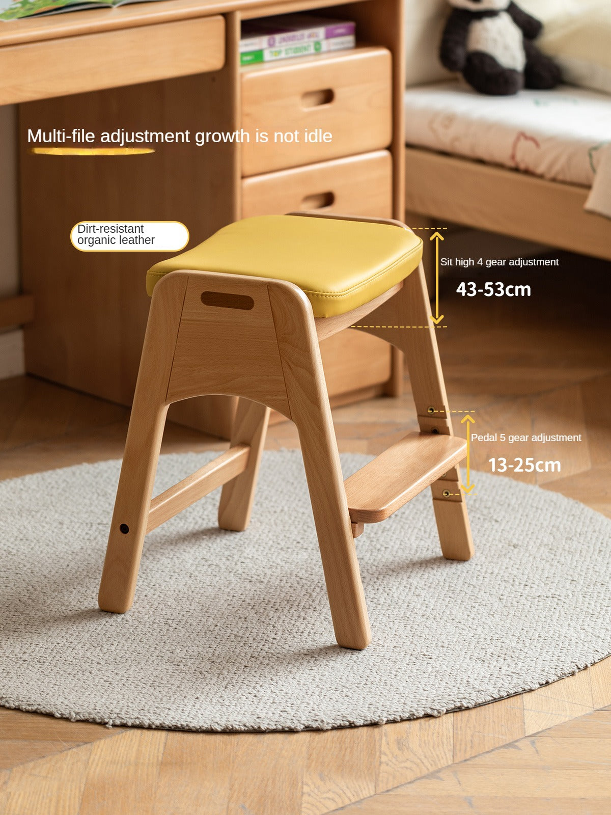 Beech Solid Wood Children's Lift Study Chair.