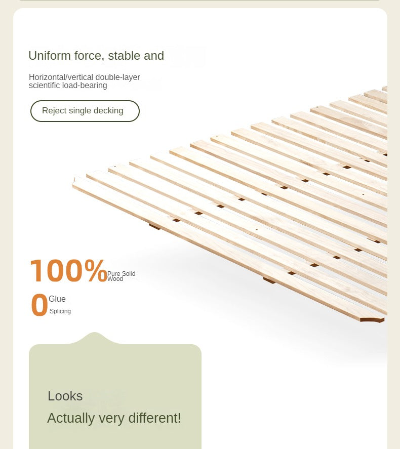 Cherry Solid Wood Technology Fabric Soft Modern Bed