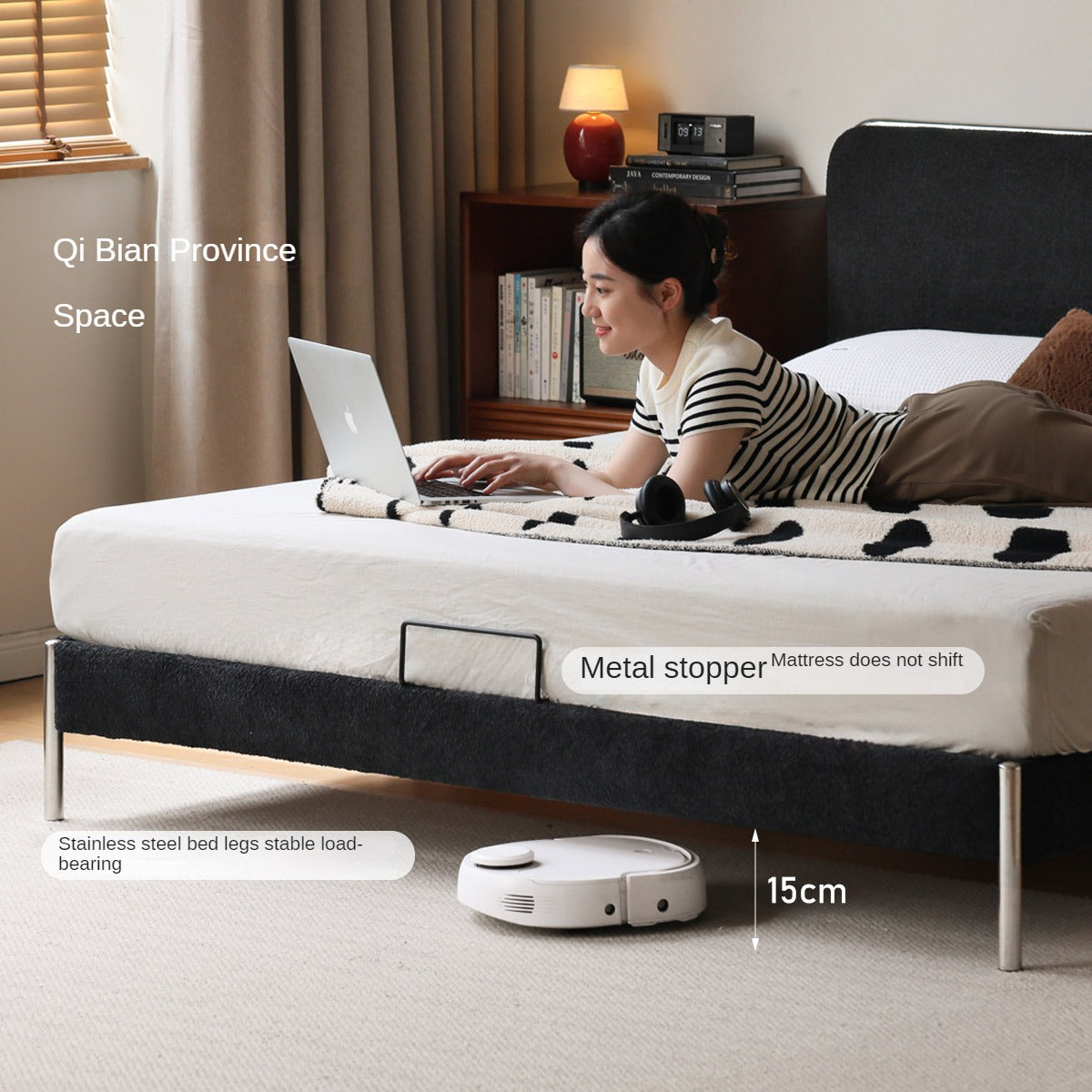 Fabric Bed Bauhaus Style Soft Bed