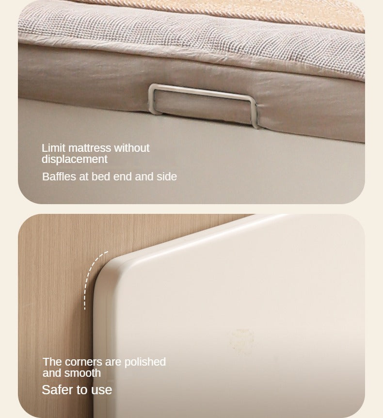 Rubber wood, Poplar solid wood white open box bed