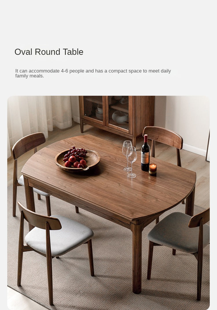 Ash, Oak, Black Walnut Solid Wood Folding Dining Table