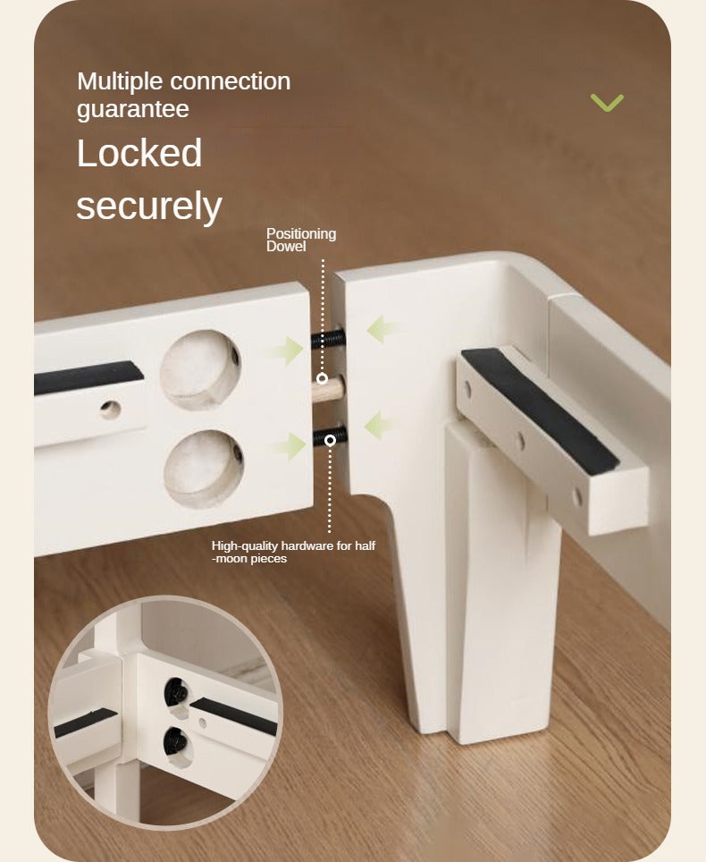 Rubber Wood Solid Wood Soft Bed Cream Style