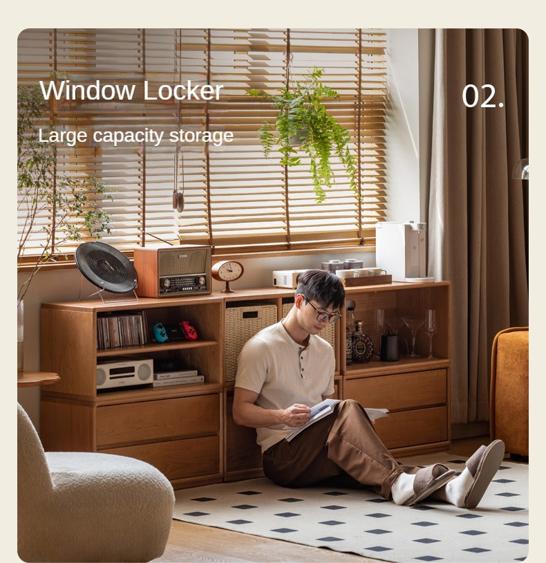 Cherry Solid Wood Free Combination Bookcase.