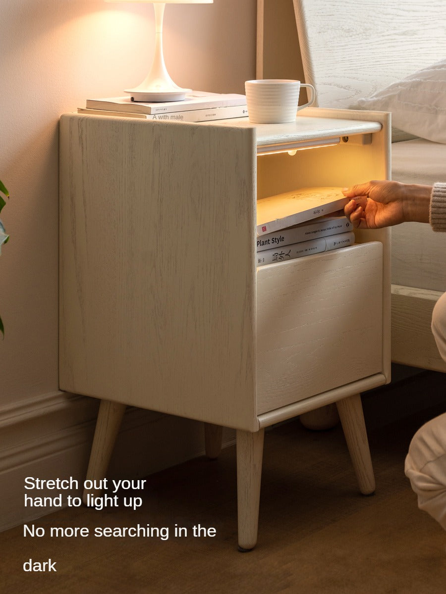 Solid Rubberwood Nightstand.