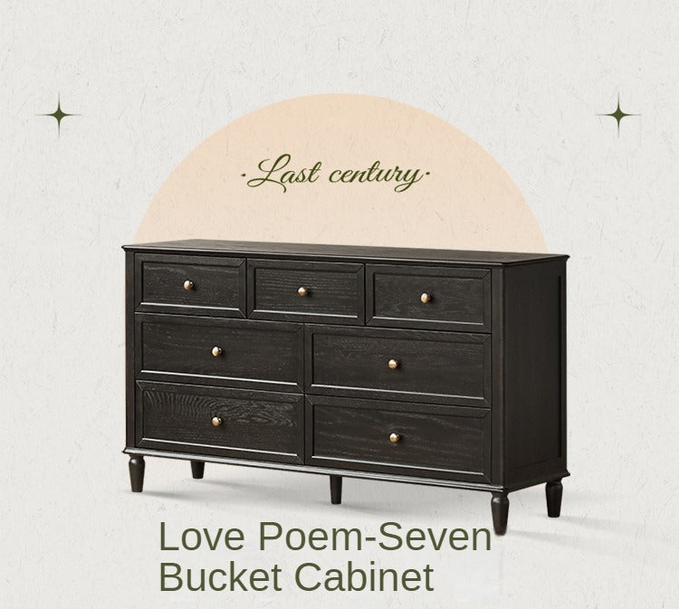 Solid RubberWood, Oak Solid Wood American Style Dresser, Drawers