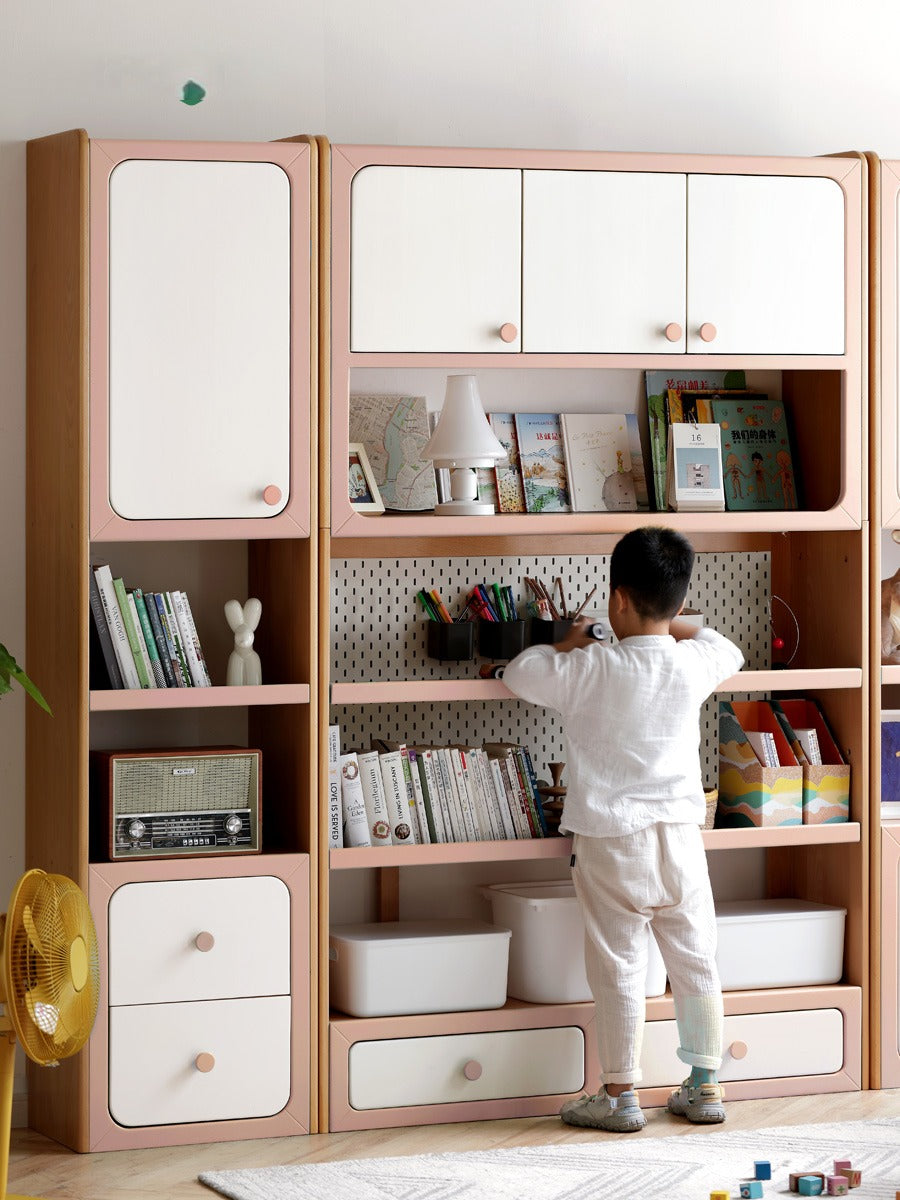 Beech Solid Wood Children's Combination Cabinet Multi-Functional