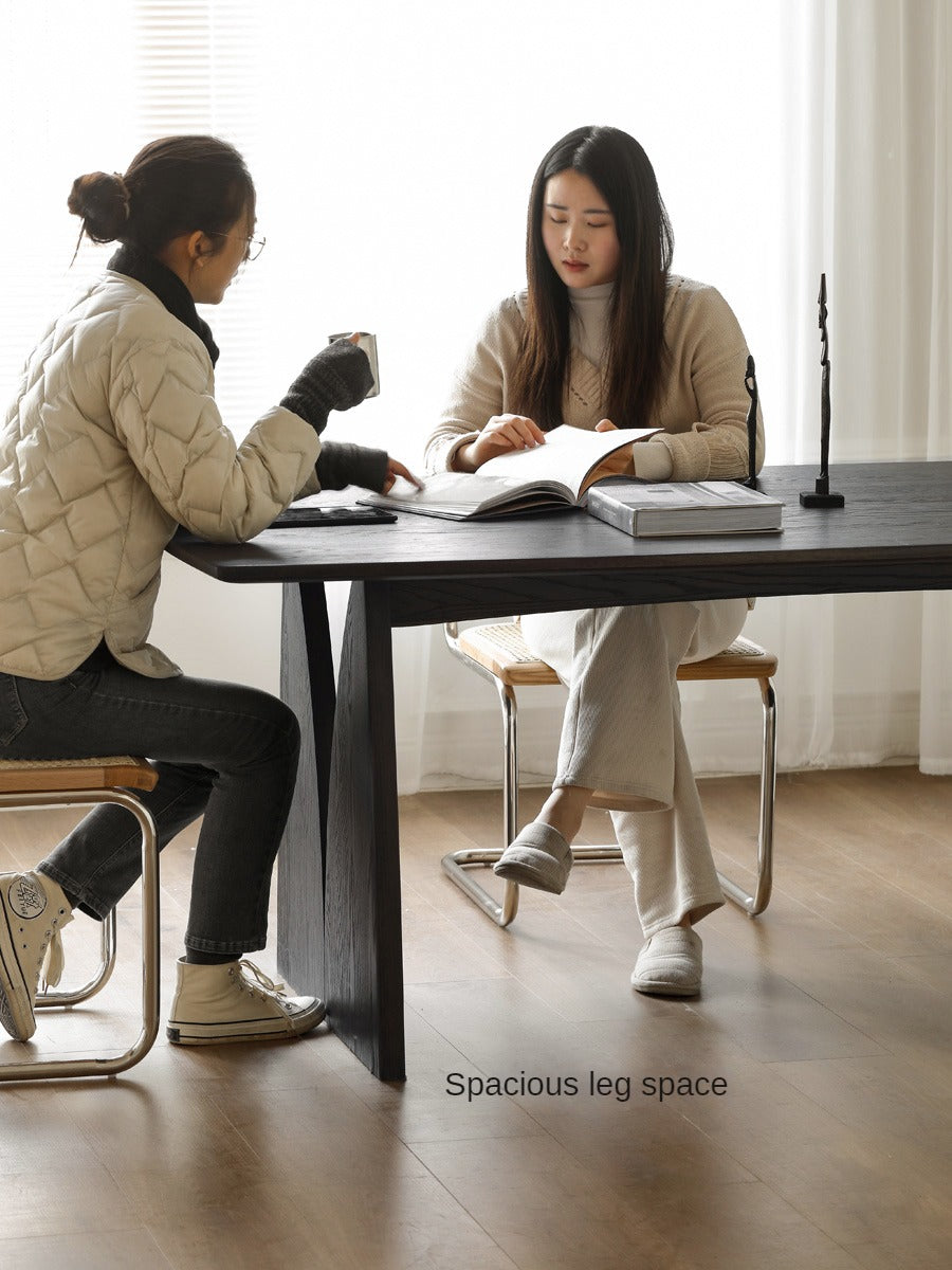 Oak Solid Wood Wabi Sabi Style Dining Table