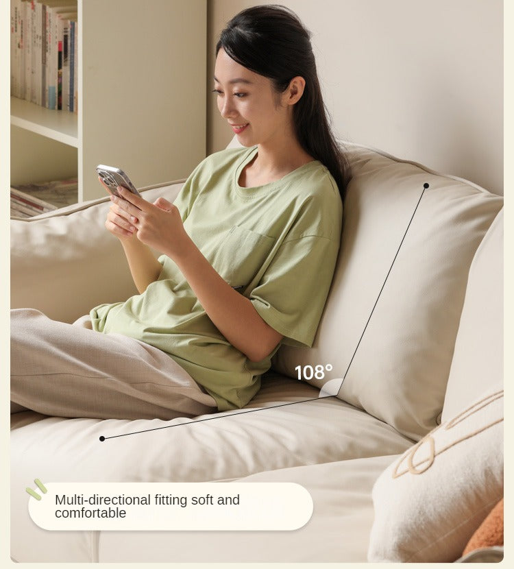 Oak Solid Wood Cream Style Sofa.