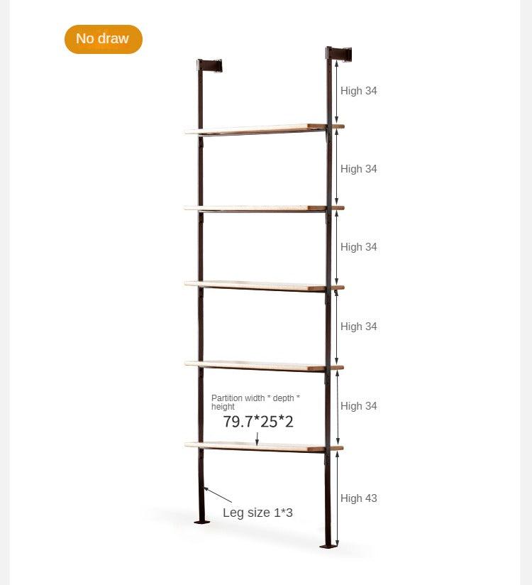 Oak, Poplar Solid Wood Industrial Style Multi-layer Storage Rack