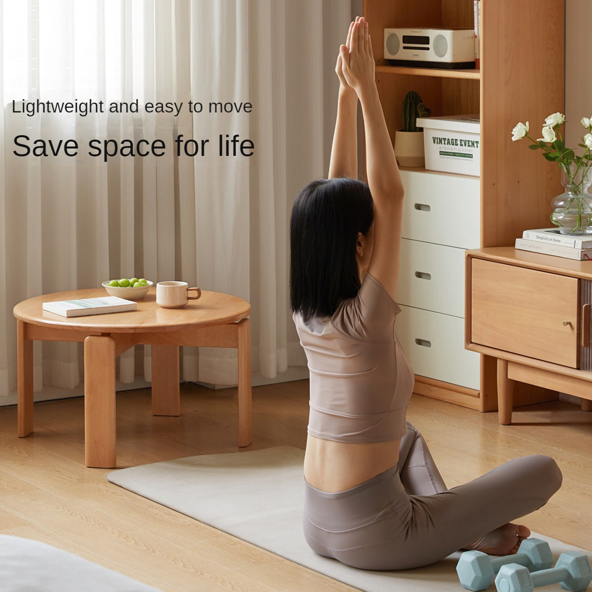 Beech Solid Wood Modern European Round Coffee Table