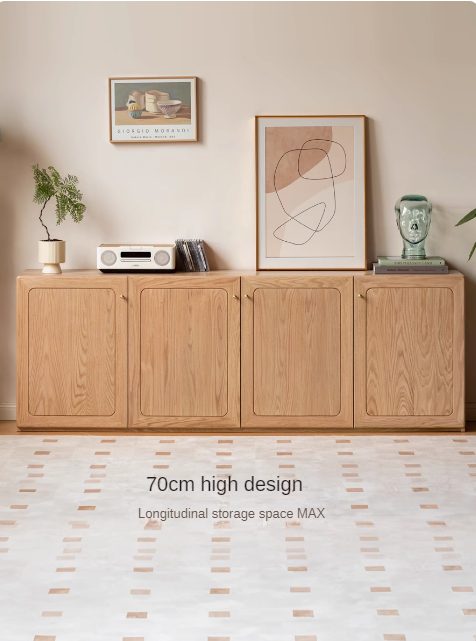 Oak Solid Wood Modern Floor Storage TV Cabinet.