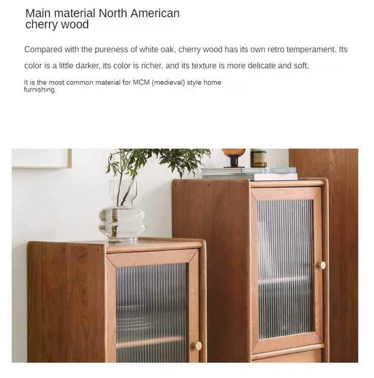 Cherry Solid Wood Japanese Retro Side Cabinet