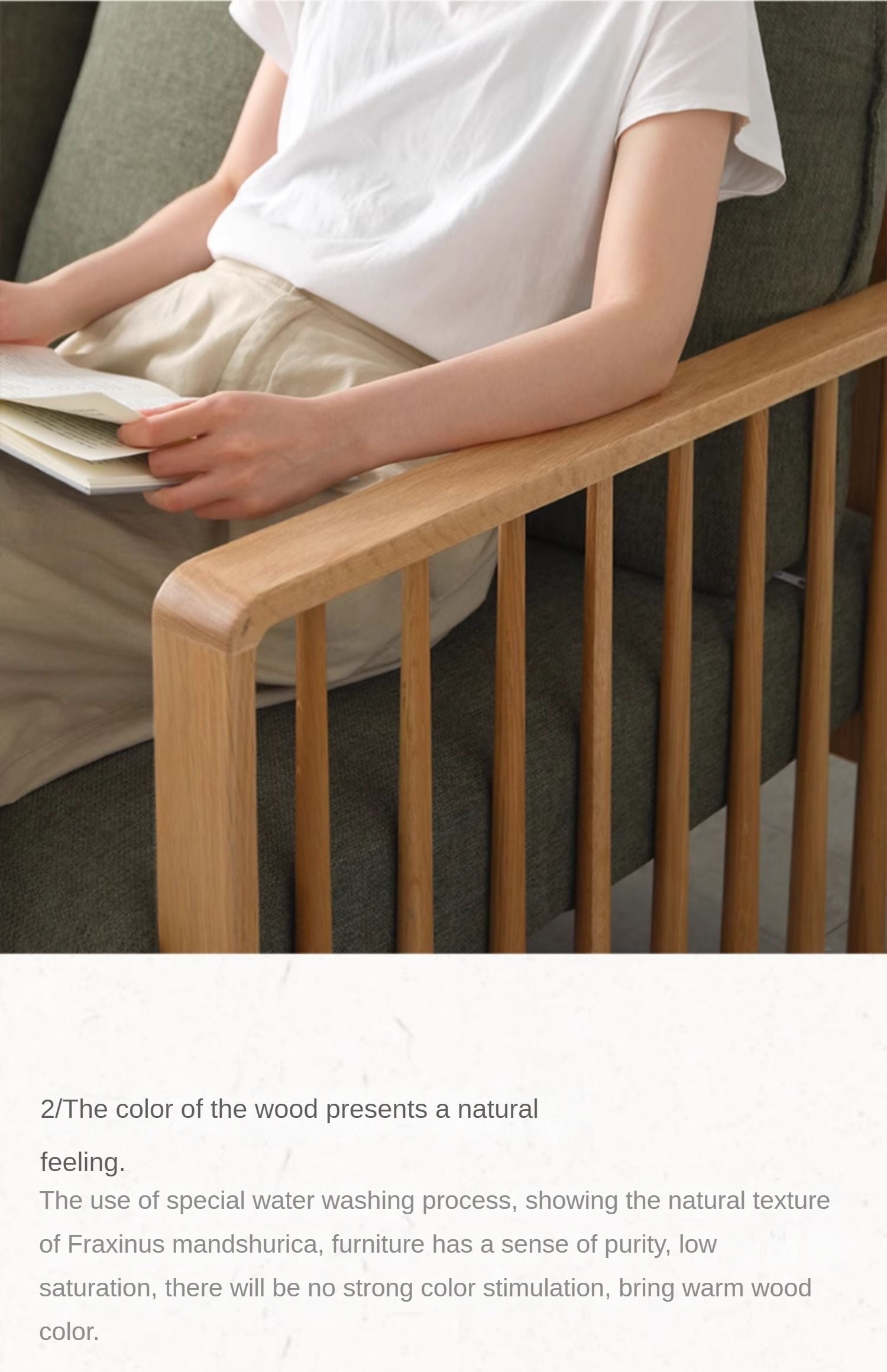 Ash Solid Wood Corner Modern Simple Sofa.