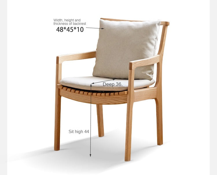 Cherry, Oak, Beech Solid Wood Book Chair Comfortable Soft Back Chair