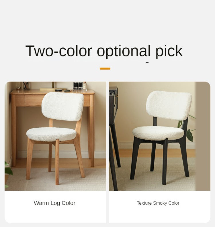 Oak Solid Wood Modern Velvet Soft Makeup Stool