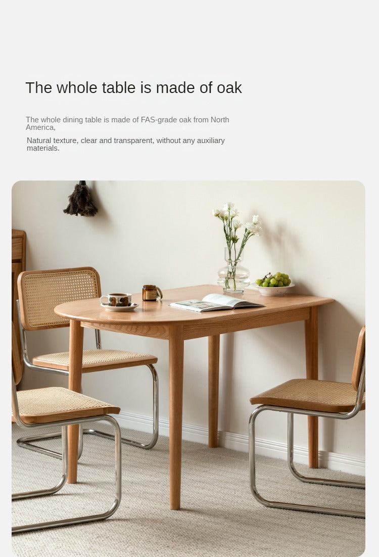 Oak, Beech Solid Wood Rock Slab Semi-Circular Dining Table