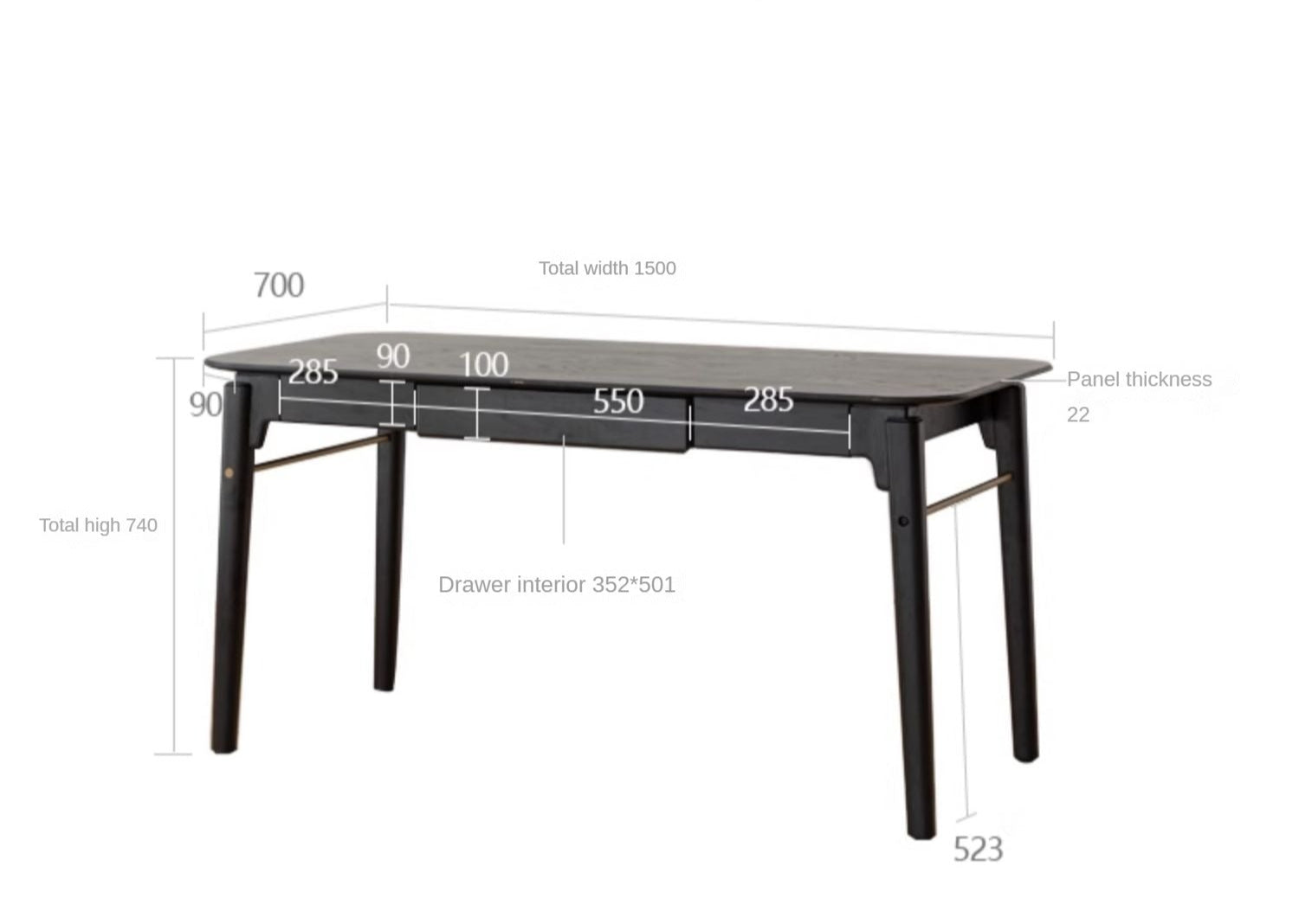 Oak Solid Wood Modern Simple Computer Desk