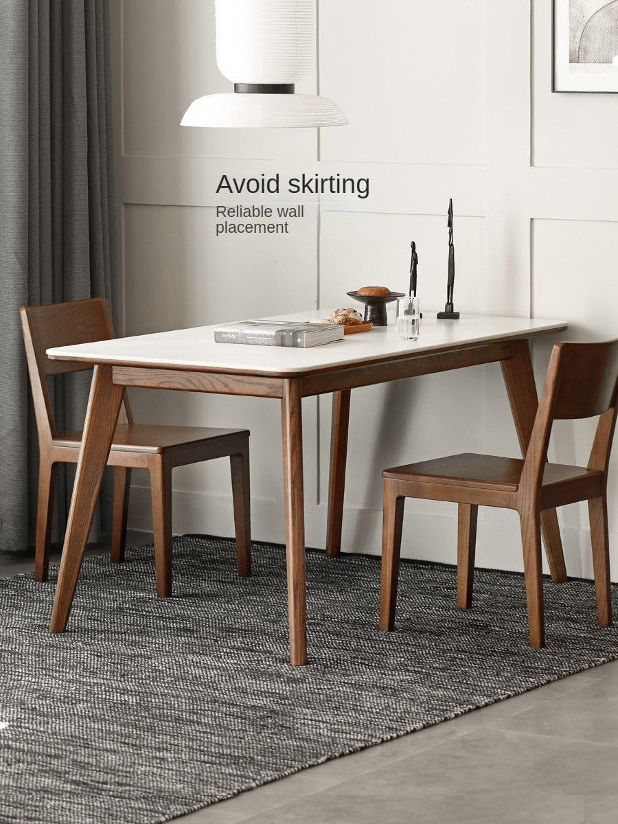 Ash, Black Walnut Solid Wood Slate Dining Table