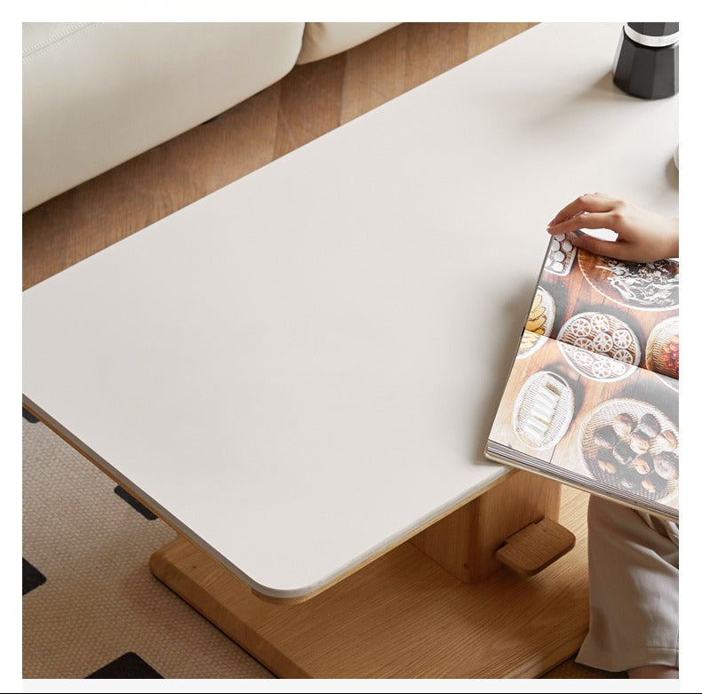 Oak Solid Wood Rock Slab Lifting Side Table