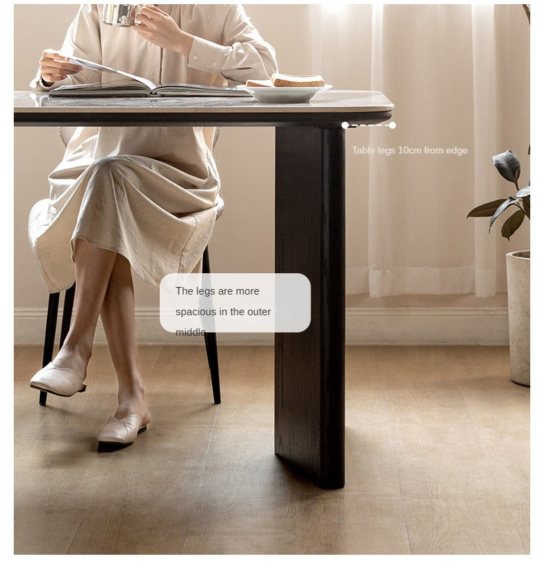 Oak Solid Wood, Solid Rubberwood Slate Italian Dining Table