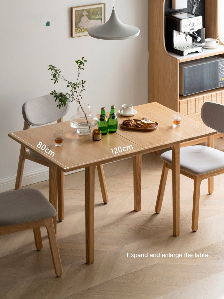 Oak Solid Wood Folding Small Dining Table