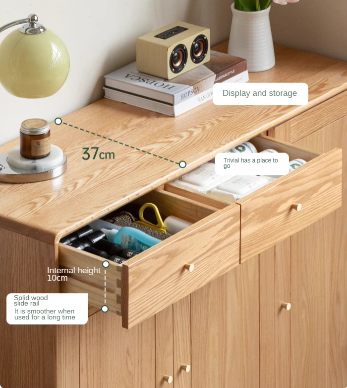 Oak Solid Wood Shoe Cabinet
