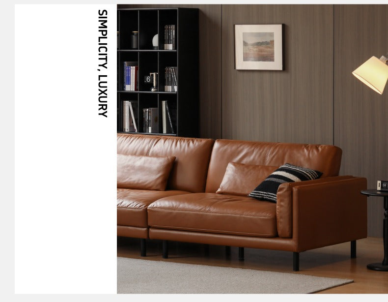Leather Italian Minimalist Sofa.