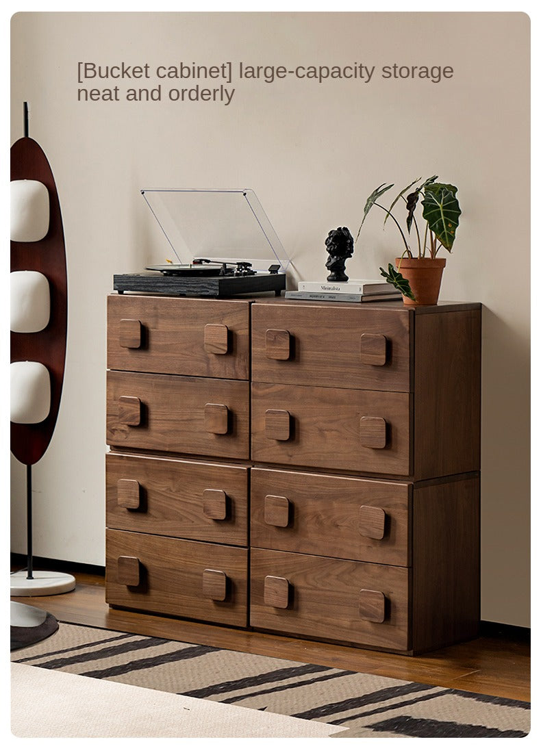 Black Walnut, Oak Solid Wood TV Cabinet Module Combination.
