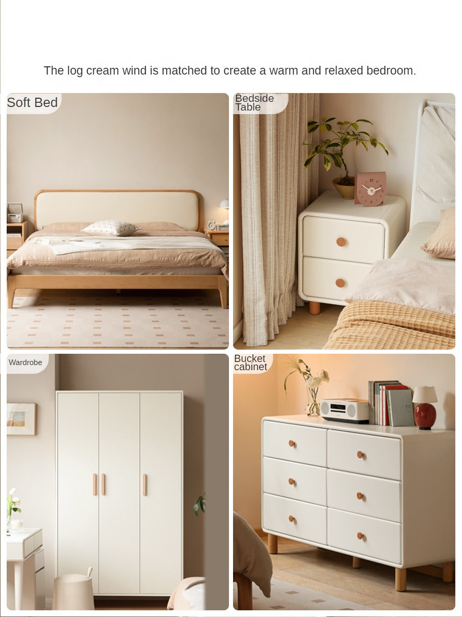 Solid Rubberwood Cream Style Chest of Drawers