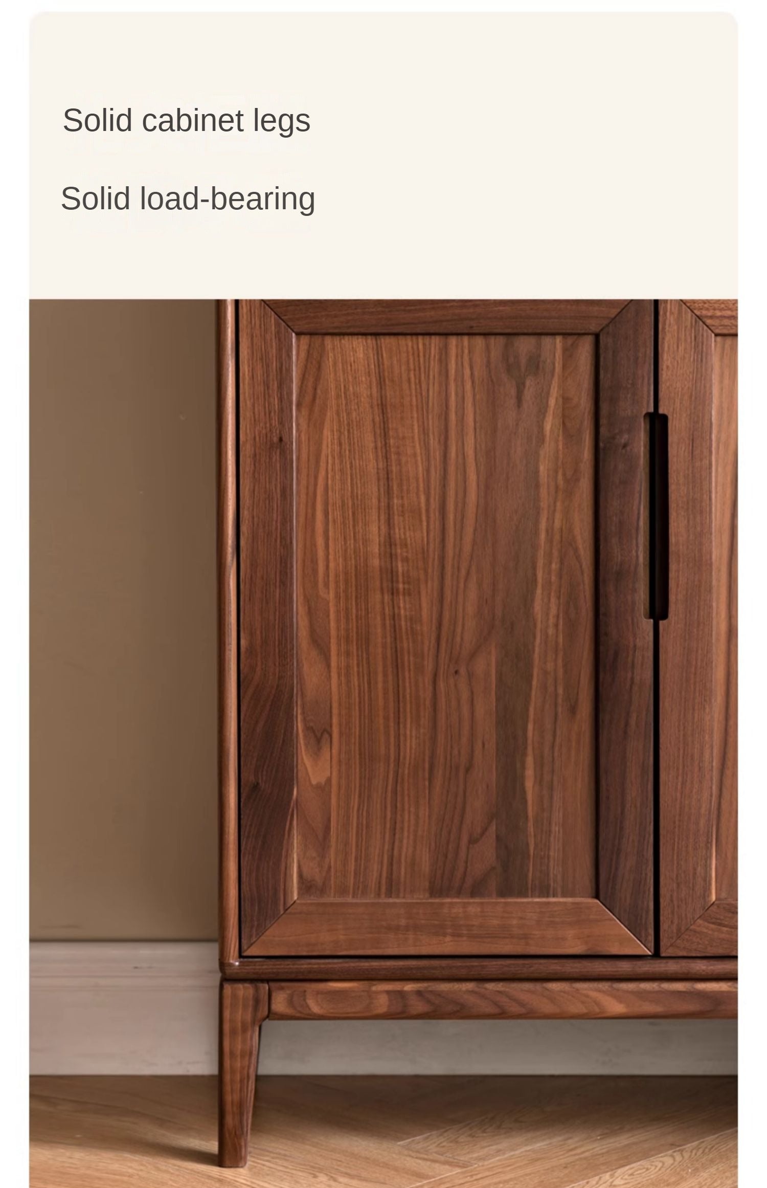 Black Walnut, Ash Solid Wood Combination Dust-Proof Glass Door Bookshelf